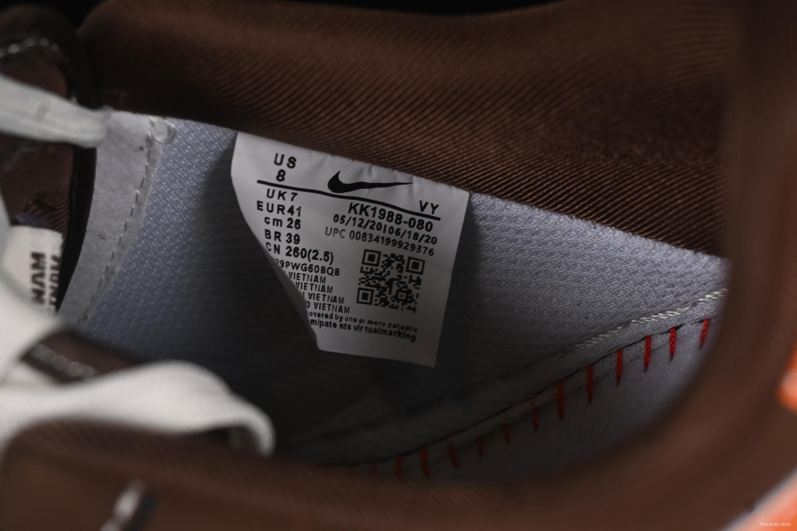 Nike Air Force 1 '07 Low Collaboration Dark Brown Swoosh Casual Sneakers - KK1988-080