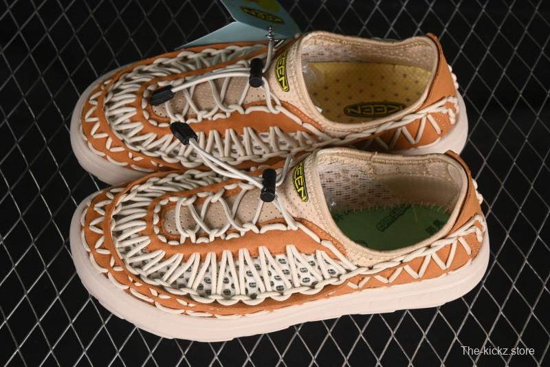 Keen Uneek Flat-M Woven Elastic Outdoor Sandals for Hiking and Water Activities - 1014097 Brown