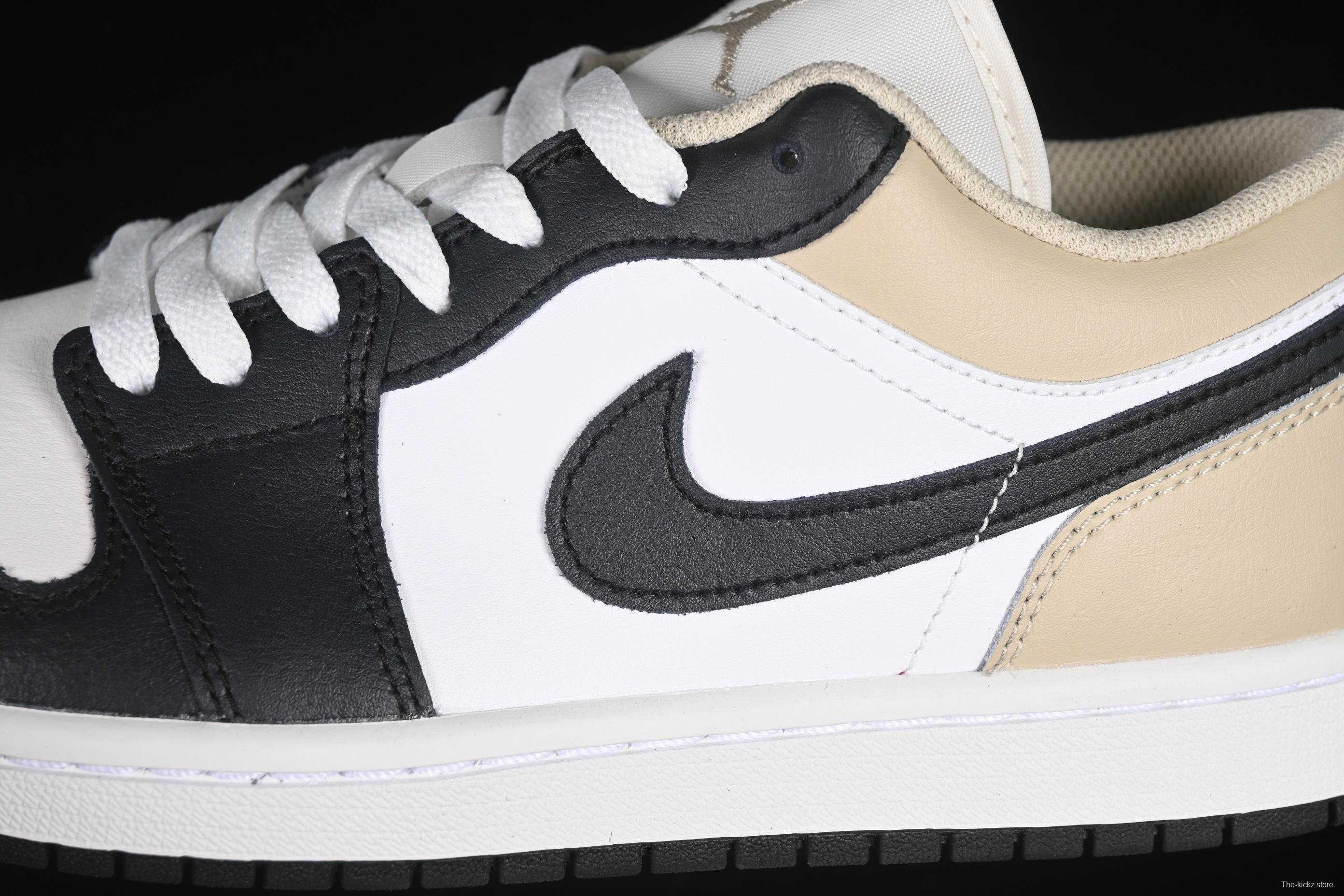 Nike Air Jordan 1 Low Retro Casual Sneakers in Cream White - 553558-153