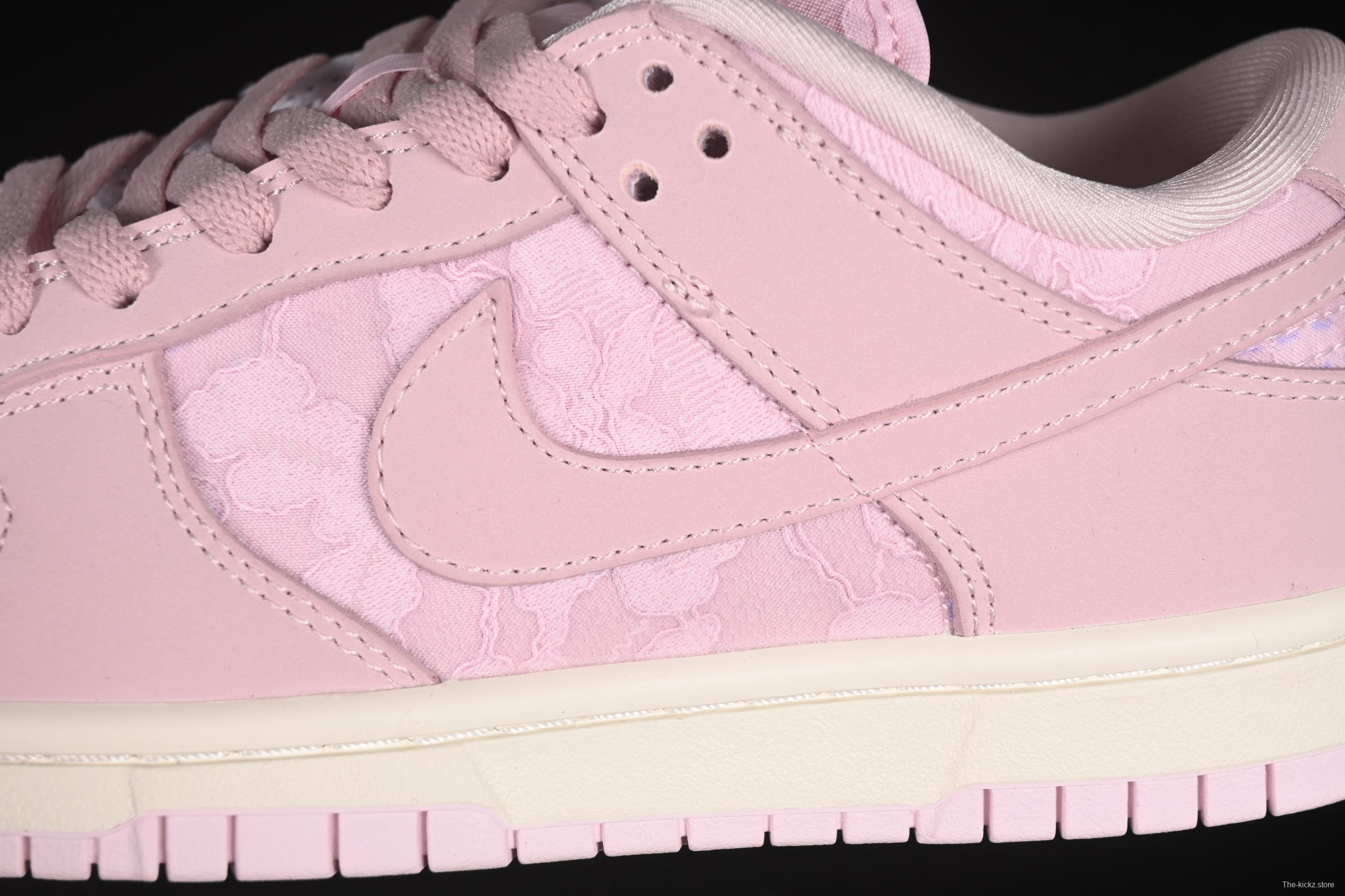 Nike SB Dunk Low Regal Pink Low-Top Casual Skate Shoes with Lace Floral Pattern - HJ5870-600
