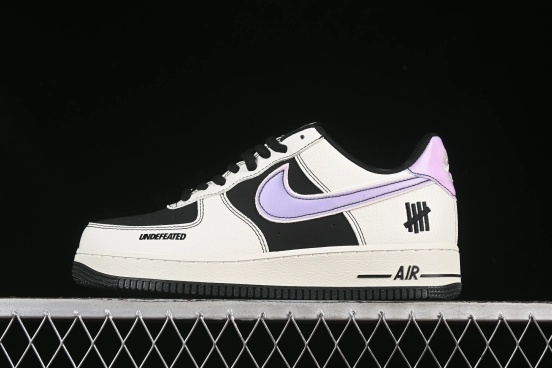 Nike Air Force 1'07 Low UN Collaboration Casual Sneakers in Black White Purple - SC9207-528