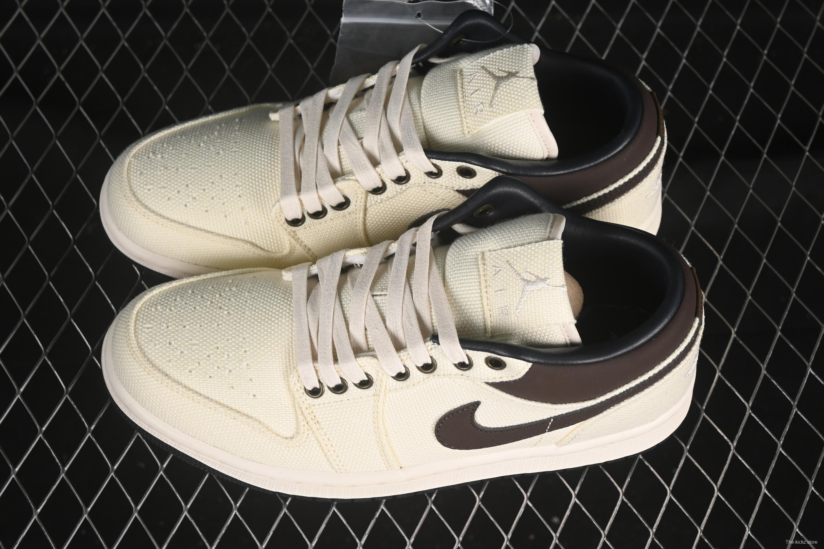 Nike Air Jordan 1 Low "Dongdan" Casual Sneakers in Woven Beige - IB8058-110