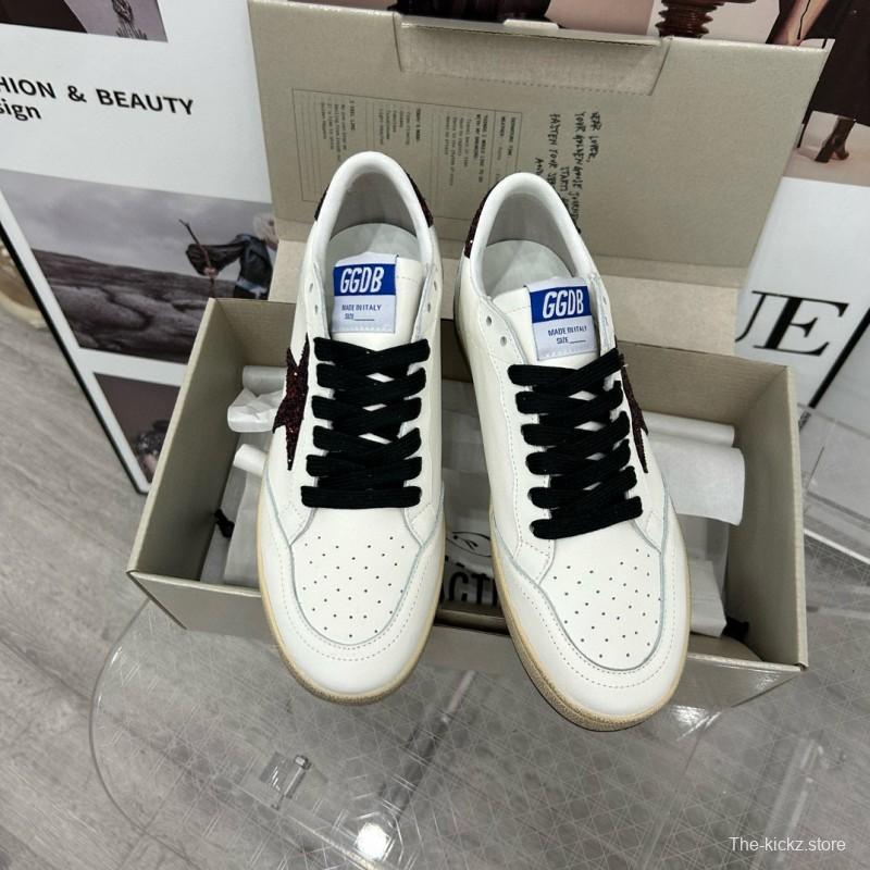 2024 Unisex GGDB White Burgundy Leather Sneakers MJ00260