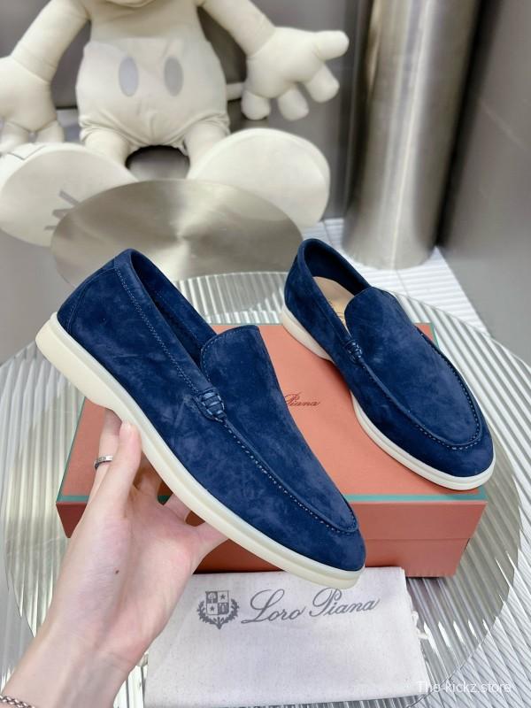 2024 Unisex Le Parmentier Blue Suede Loafers MJ00270