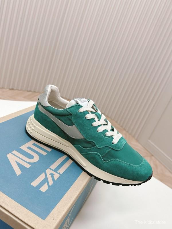 2024 Men Autry green beige suede mesh sneakers 