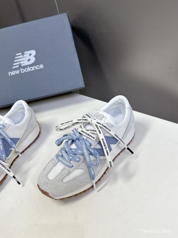 2025 Unisex New Balance Grey White Mesh Suede Running Sneakers