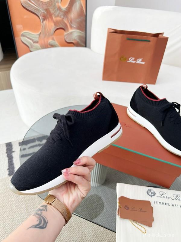 2024 Men Le Parmentier Black Wool Knit Sneakers MJ00330