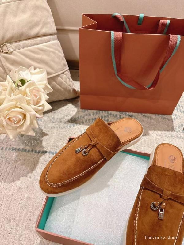 2025 Women LP Brown Suede Slippers LY00260