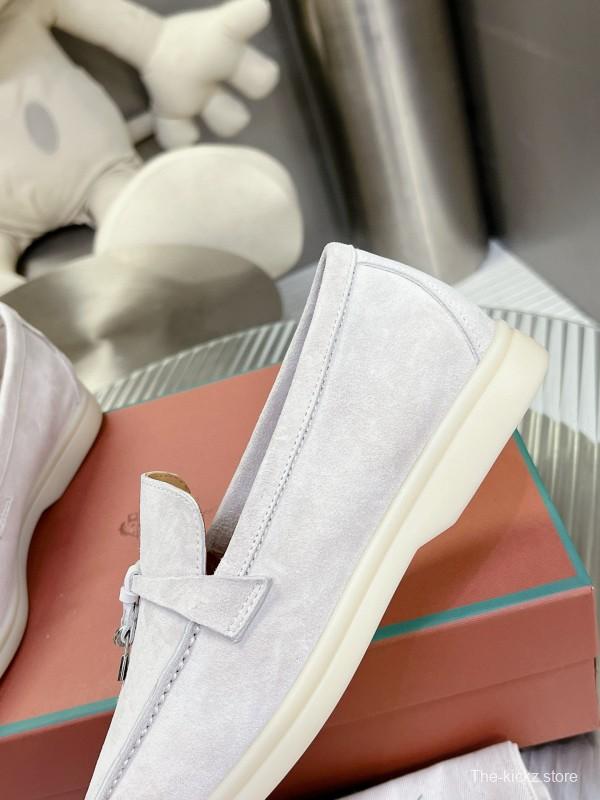 2024 Unisex Le Parmentier White Suede Loafers MJ00270