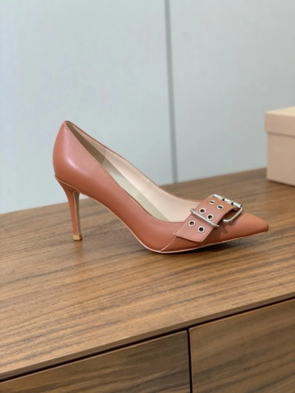 2025 Women Gianvito Rossi Brown Leather Heels KFY00300
