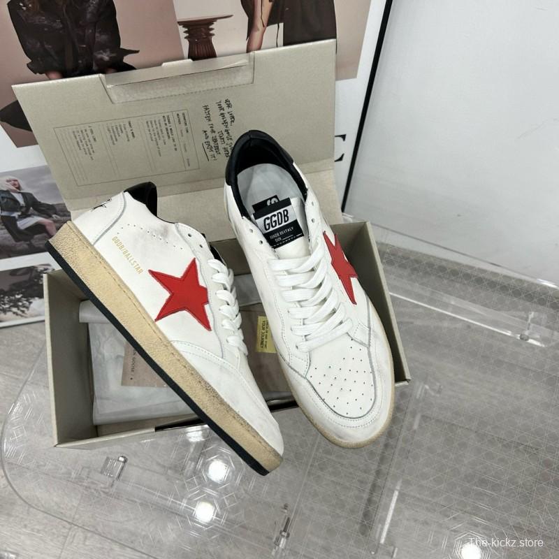 2024 Unisex GGDB White Red Leather Low Top Sneakers MJ00260