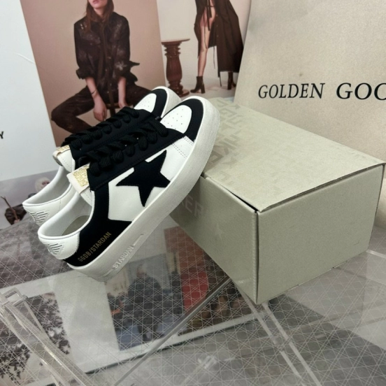 2024 Unisex GGDB Black White Leather Sneakers 