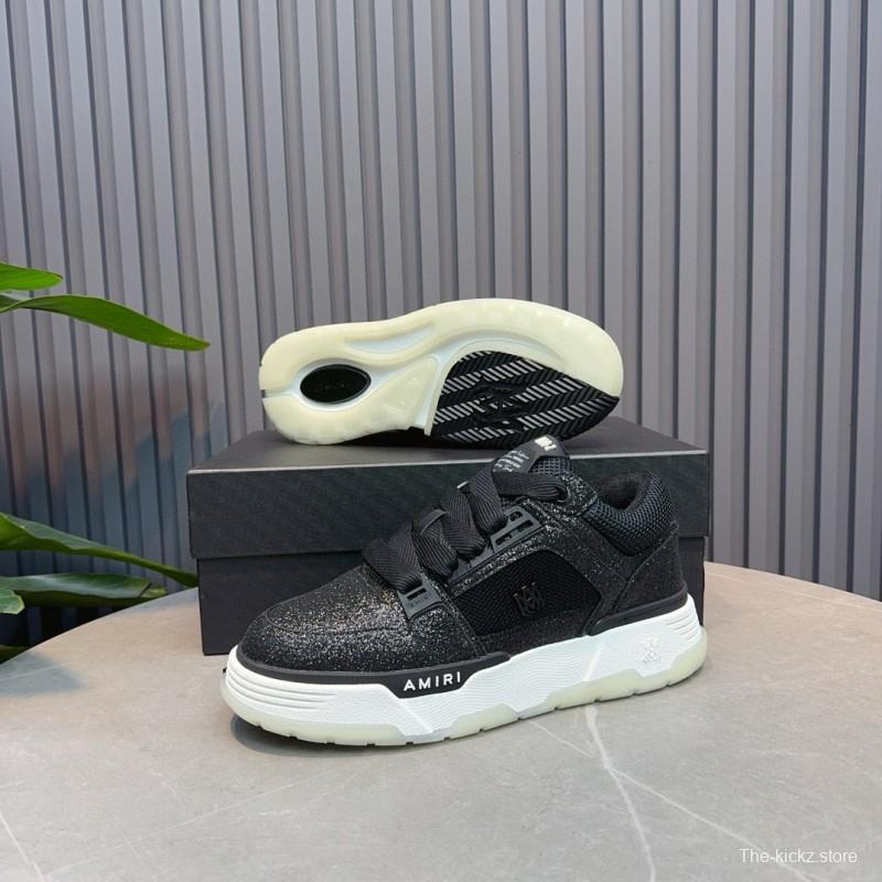 2024 Men Amiri Black Mesh Leather Sneakers MJ00360