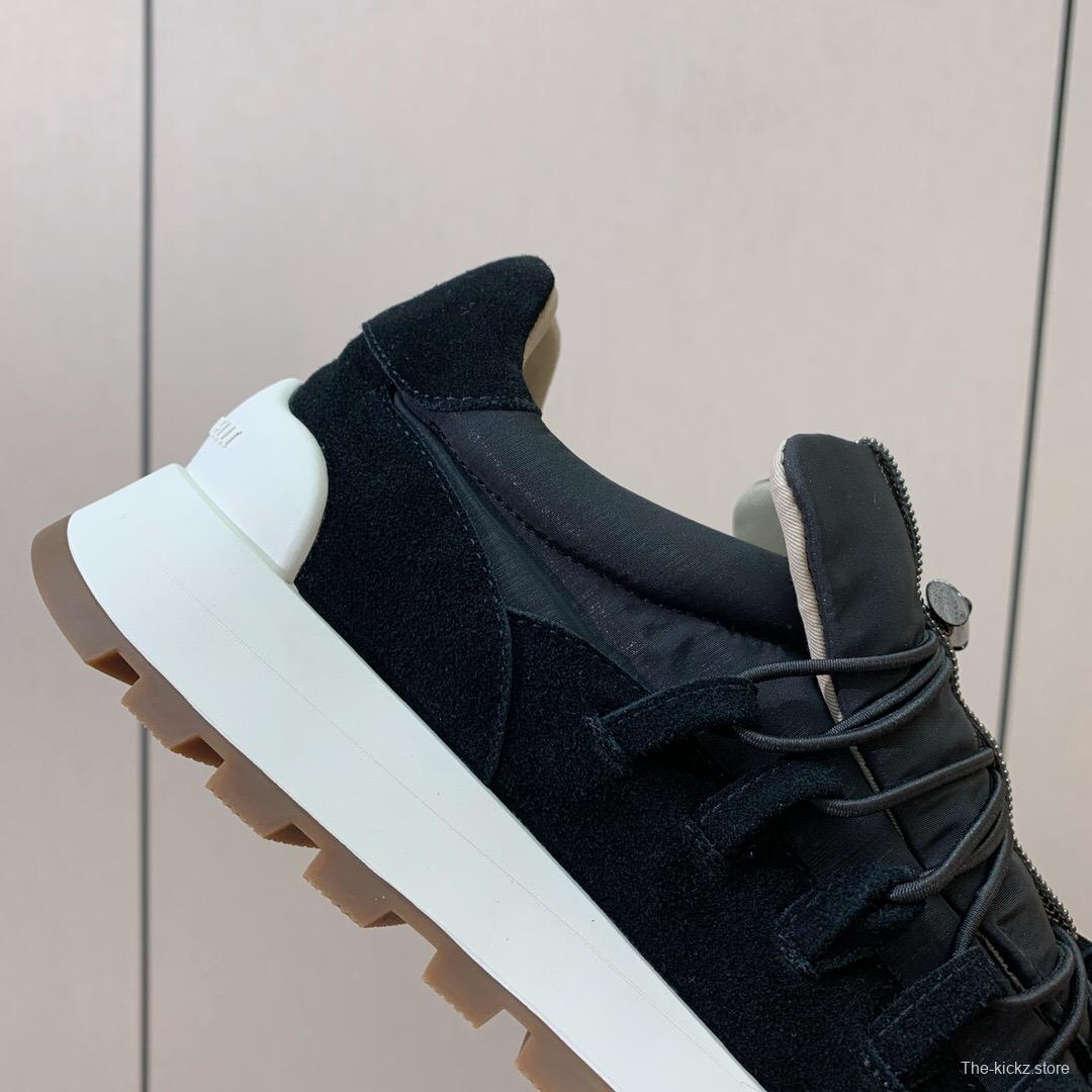 2025 Unisex Brunello Cucinelli Black Suede Leather Sneakers LY