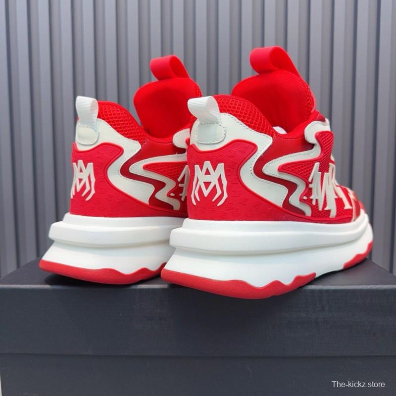 2024 Men Amiri Red White Leather Sneakers MJ00400