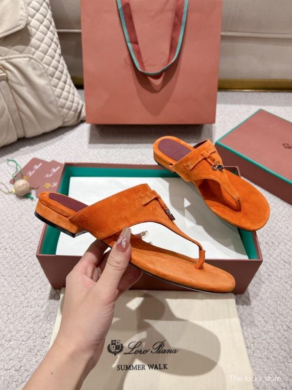 2025 LP Orange Suede Slippers LY00250