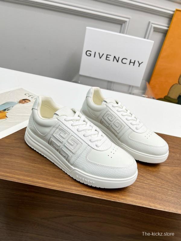2024 Unisex Givenchy White Silk Calfskin Patent Leather Low Top Sneakers MJ00380