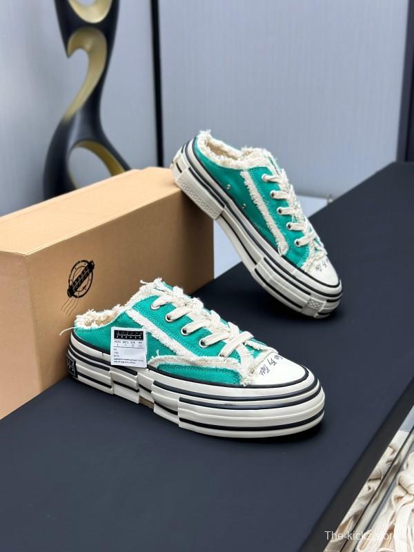 2025 Unisex XVESSEL Green White Canvas Plimsolls Vulcanized AS00240