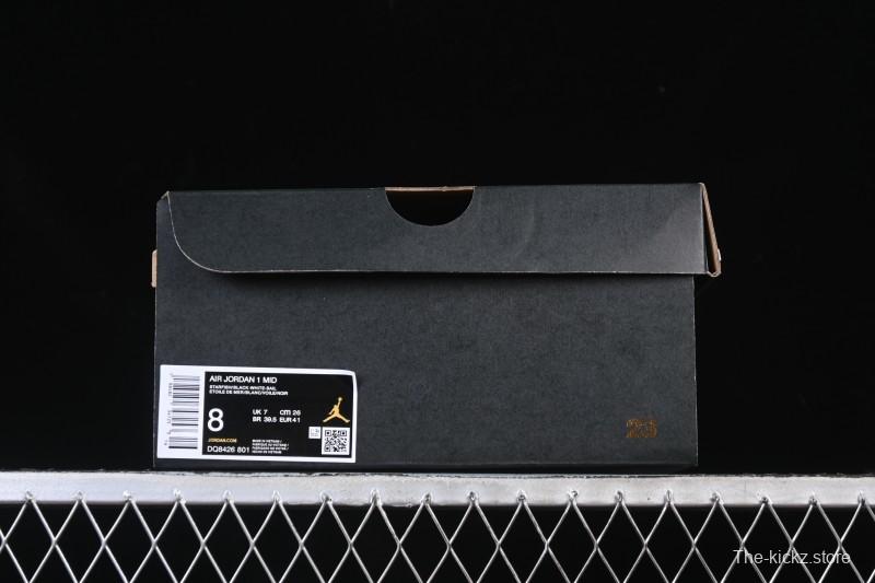 Nike Air Jordan 1 Mid AJ1 Black White Orange - DQ8426-801