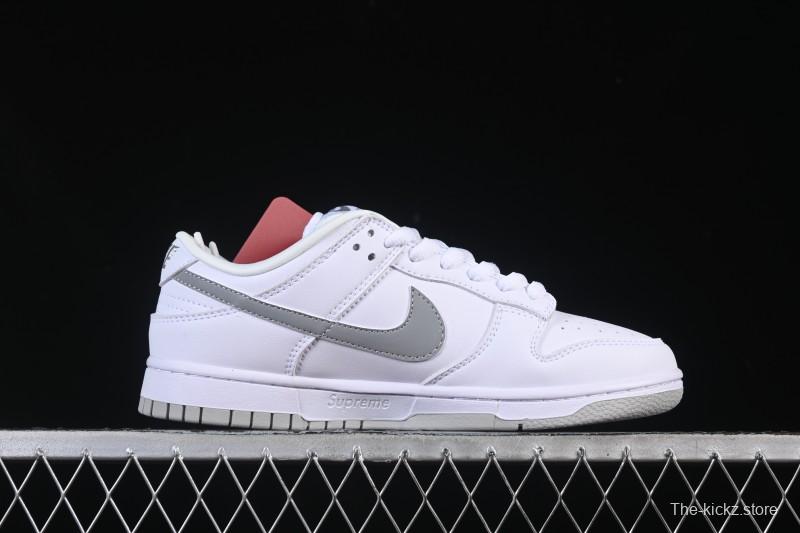 Nike Supreme x Dunk SB Dunk Low White Low-Top Casual Skate Shoes - HQ8487-100