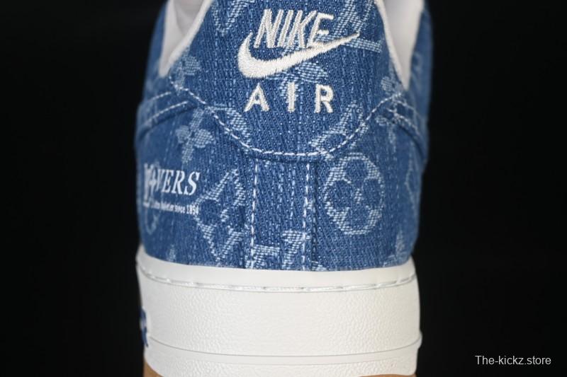 Nike Air Force 1 '07 Low LV Collaboration White Navy Blue Casual Sneakers - YF9511-813