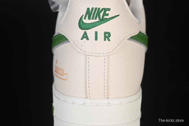 Nike Air Force 1 '07 Low Gucci Collaboration White Brown Green Casual Sneakers - YF9511-804