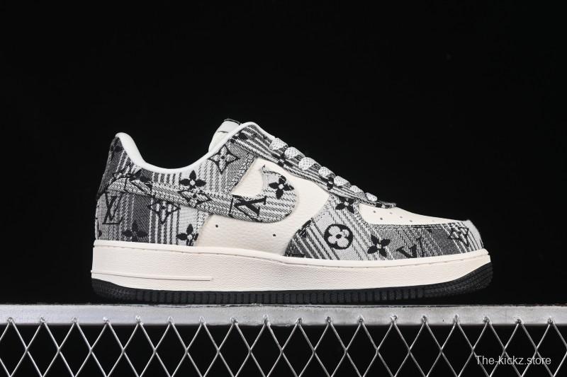Nike Air Force 1 '07 Low LV Collaboration Gray Floral Canvas Casual Sneakers - DF0188-077