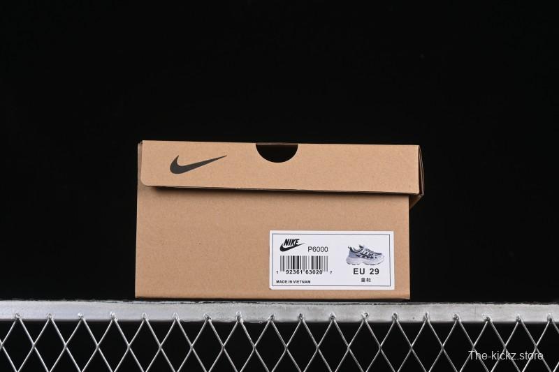 Nike P-6000 Retro Casual Sports Kids Shoes - Silver White Swoosh