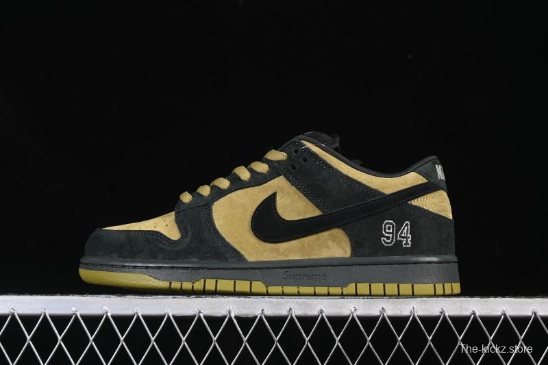 Nike Supreme x Dunk SB Dunk Low Brown Yellow Low-Top Casual Skate Shoes - HQ8487-300