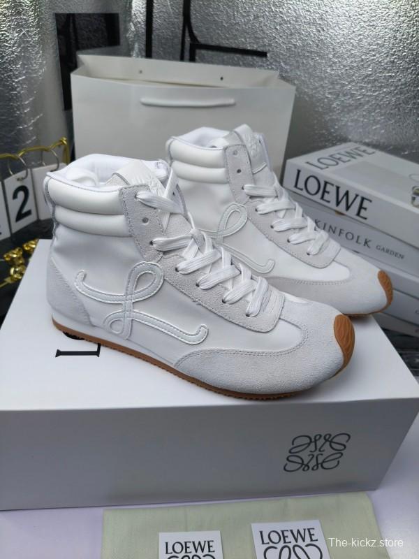 LOEWE High-Top German Training Sneakers Retro Fashion Casual White Shoes - LY00330