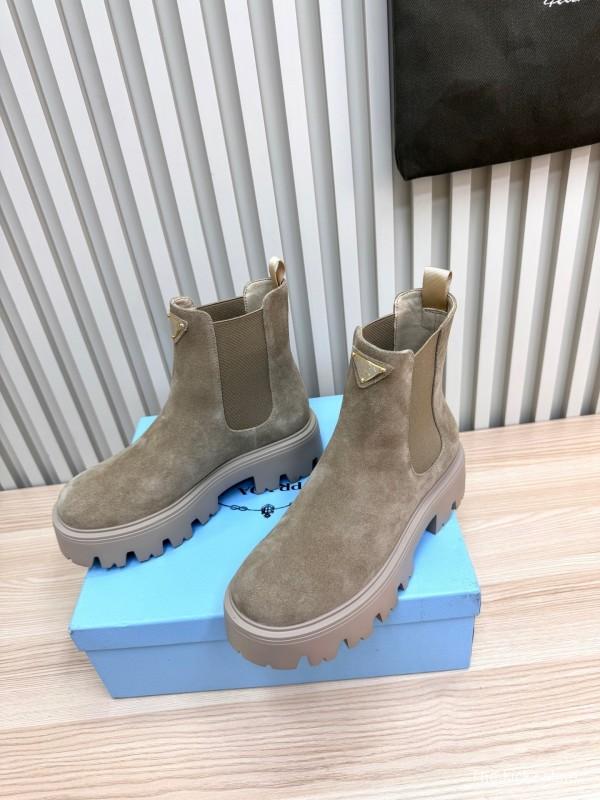 Prada Platform Ankle Boots with Elastic Design - LY0340