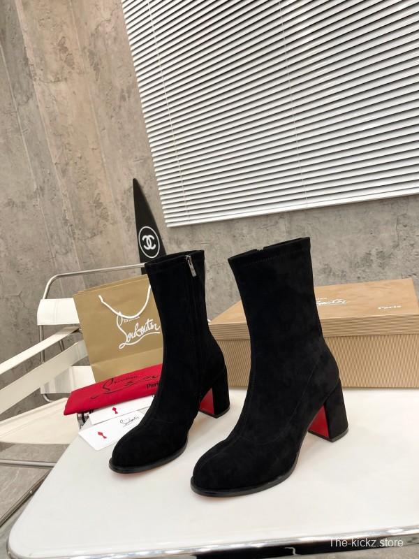 Christian Louboutin 2025/SS Chunky Heel Elastic Ankle Boots - LY00300