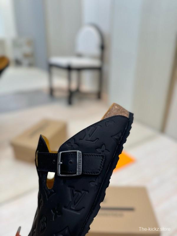 Louis Vuitton Louis Vuitton × BIRKENSTOCK Collaboration Boston Closed-Toe Soft Sole Mule Slippers - KFY00300