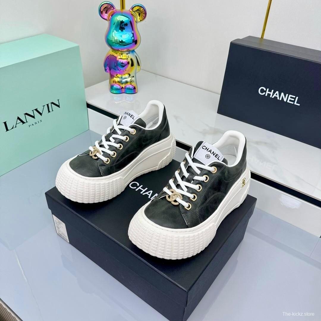 Chanel 2025 SS Loafers Panda Shoes Original Calfskin Casual Sneakers - LY00330