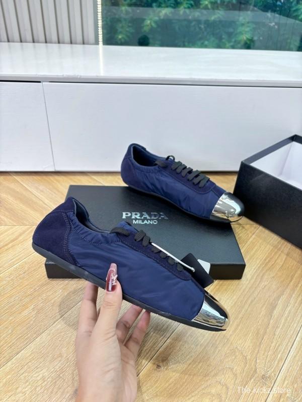 Prada Metal Toe Thin Sole Trainer Casual Shoes - LY00280