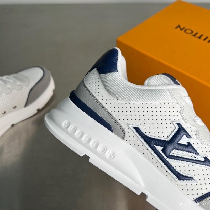 Lv Classic Leather Round Toe Lace-Up Low Top Casual Shoes - YC