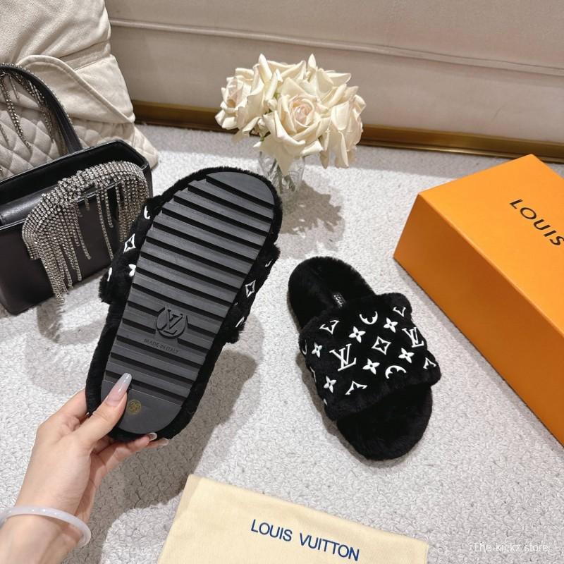 Lv 2025/ss Wool Lazy Slippers - LY00240