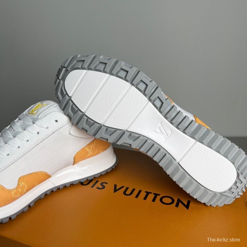 Lv Run Away Calfskin Leather Round Toe Lace-Up Low Top Casual Shoes Men's - YC